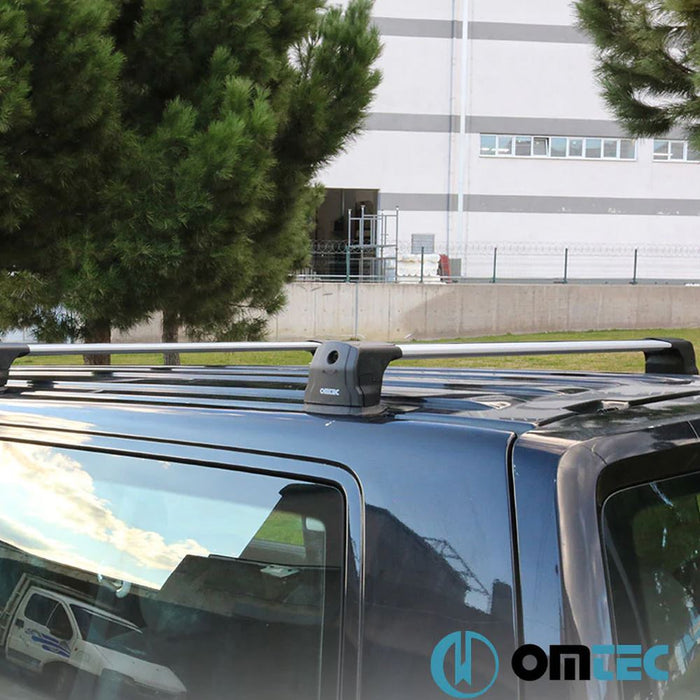 Roof Bars Rack Aluminium Silver fits Toyota Land Cruiser Prado 2009- Onwards Omtec - Bars 4 Cars