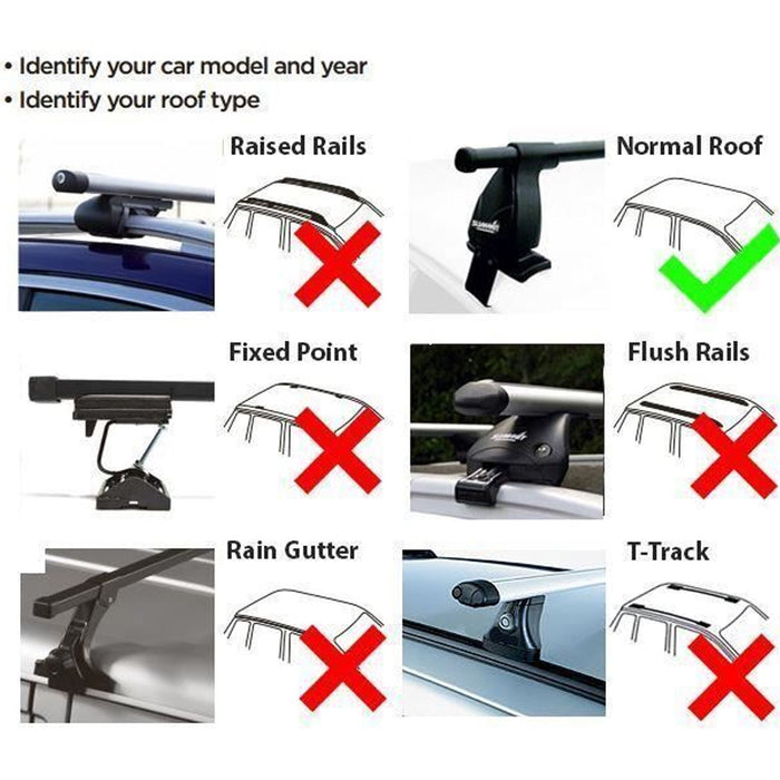 Summit SUP-A037 Premium Aluminium Multi-Fit Roof Bars, Lockable, Set of 2 Summit - Bars 4 Cars