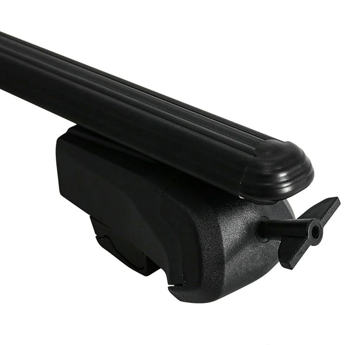 Roof Bars Rack Black fits Mitsubishi Outlander 2012-Onwards (GF) for Flush Rails 75KG Omtec - Bars 4 Cars