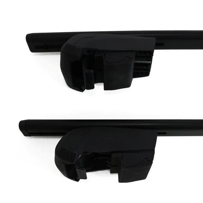 Roof Bars Rack Black fits Audi Q8 2018- (4MN) for Flush Rails 75KG Omtec - Bars 4 Cars