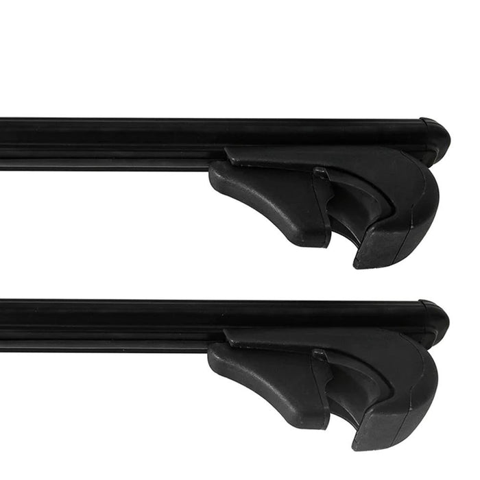 Roof Bars Rack Aluminium Black fits Citroen Nemo 2008-2016 For Raised Rails