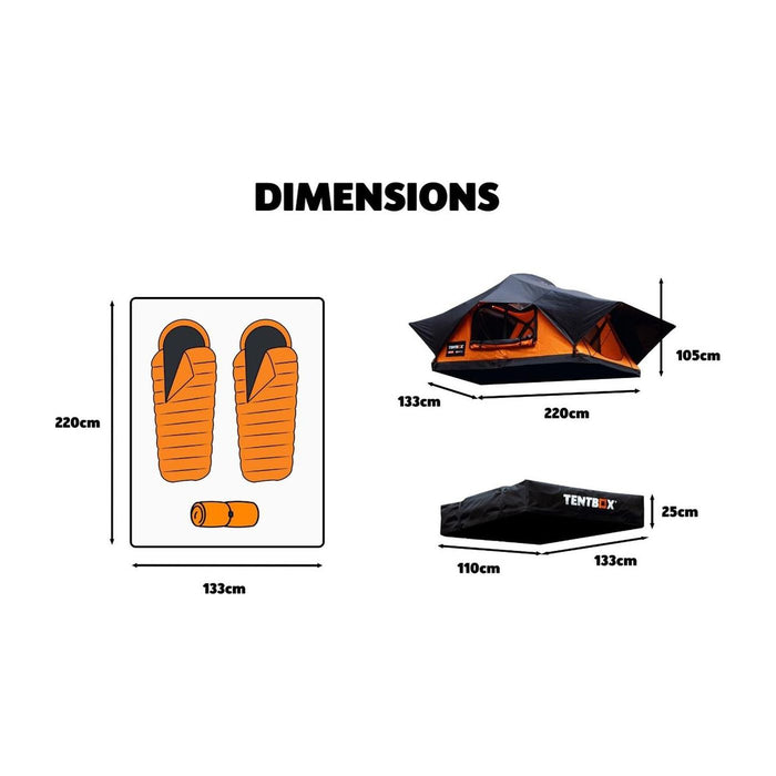 TentBox Lite 2.0 (Forest Green) 2 Person Roof Tent TENTBOX - Bars 4 Cars