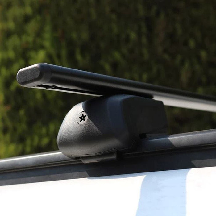 Roof Bars Rack Black fits Renault Kadjar 2015-Onwards (I) for Flush Rails 75KG Omtec - Bars 4 Cars