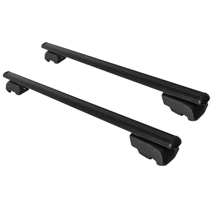 Roof Bars Rack Black fits Jeep Commander 2022- Onward for Flush Rails 75KG Omtec - Bars 4 Cars