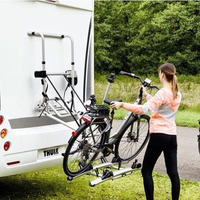 Thule Lift V16 manual platform motorhome and caravan bike rack anodised gray