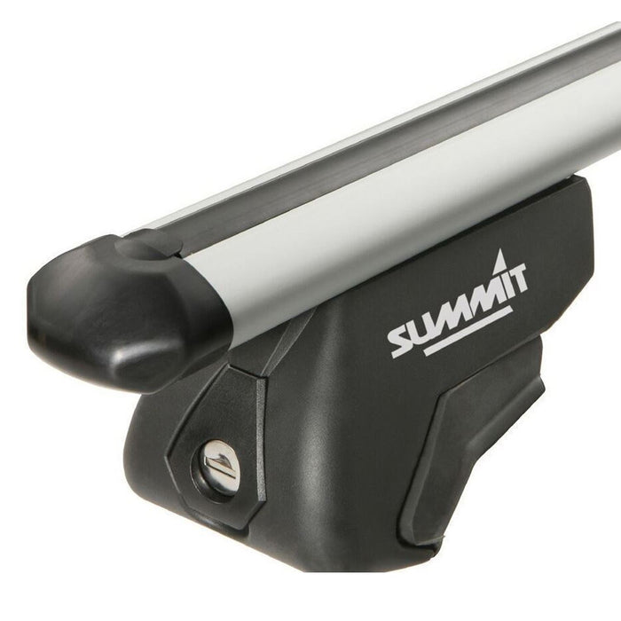 Summit SUP-930A Premium Railing Roof Bar for Cars with Raised Running Rails, Aluminium, Set of 2