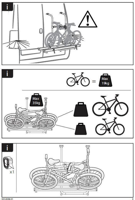 Thule G2 Sport Compact Double Door Motorhome And Campervan Two Bike Rack Carrier Thule - Bars 4 Cars