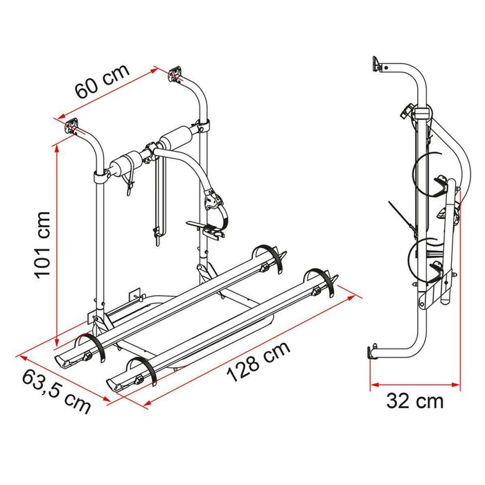 Fiamma Carry-Bike Caravan Hobby 2003 on Bike Carrier Rear Wall Bike Rack 02093A77A