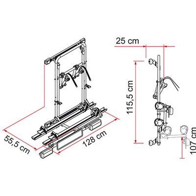 Fiamma Carry Bike 200DJ Fiat Ducato Pre 06 2 Bike Cycle Carrier Fiamma - Bars 4 Cars