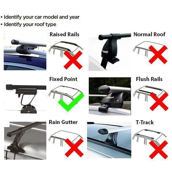 Summit SUP-A019 Premium Aluminium Multi-Fit Roof Bars, Lockable, Set of 2