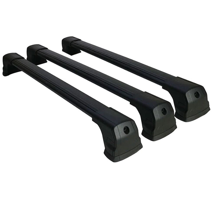 Aluminium Roof Bars Rack Black Set of 3 fits Volkswagen Caddy 2021-