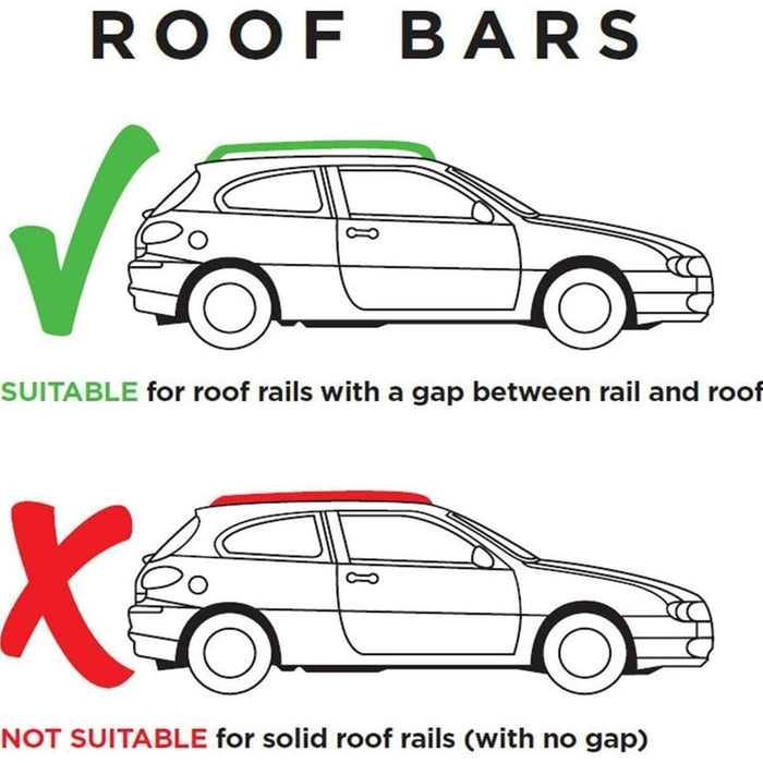 Summit SUP-830B Premium Vehicle Specific Railing Roof Bars - Steel, Locking, Set of 2