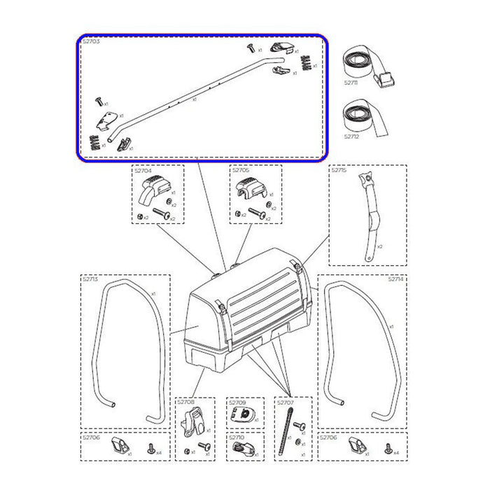 Thule Cross bar compl. 9171 Replacement/Spare Part 1500052703 Thule - Bars 4 Cars