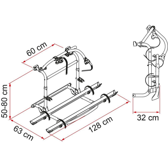 Fiamma Carry Bike Pro M Blue Foldable Bike Rack for RVs Fiamma - Bars 4 Cars