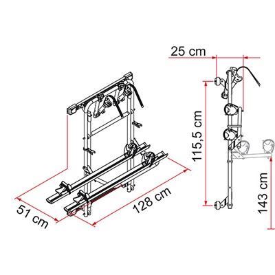 Fiamma Carry Bike 200DJ Fiat Ducato Pre 06 2 Bike Cycle Carrier Fiamma - Bars 4 Cars