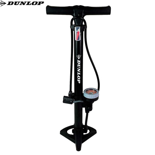 Dunlop Floor Bike Pump With Pressure Gauge Standpump Manometer 11Bar Black Air Dunlop - Bars 4 Cars