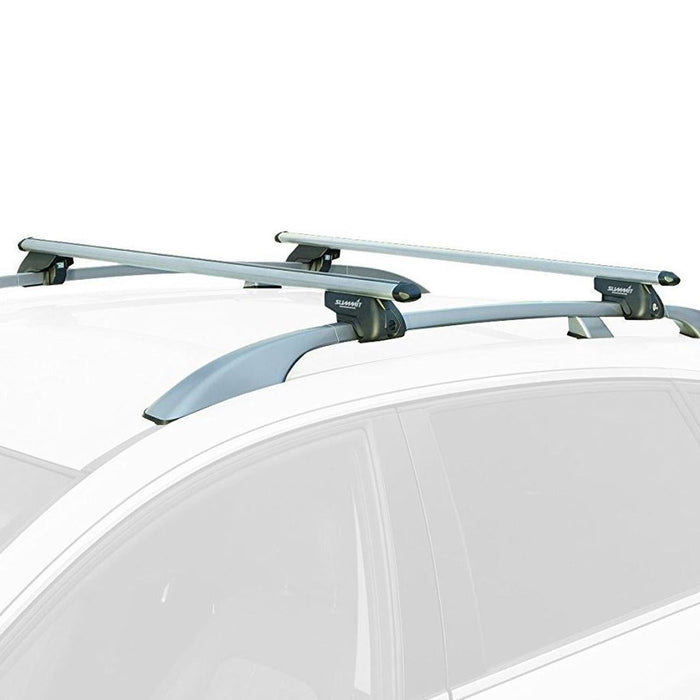 Summit SUP-930A Premium Railing Roof Bar for Cars with Raised Running Rails, Aluminium, Set of 2