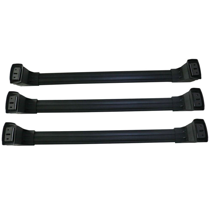 Aluminium Roof Bars Rack Black Set of 3 fits Volkswagen Caddy 2021-