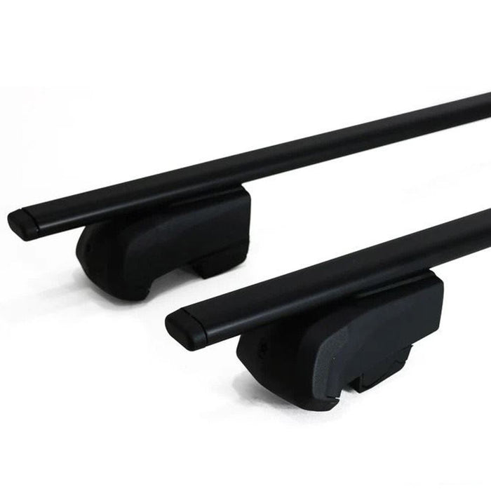 Roof Bars Rack Black fits Jeep Commander 2022- Onward for Flush Rails 75KG Omtec - Bars 4 Cars