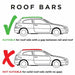 3x Roof Bars Rack Aluminium Silver fits Mercedes Vito 1996- W638 W639 W447 Omtec - Bars 4 Cars