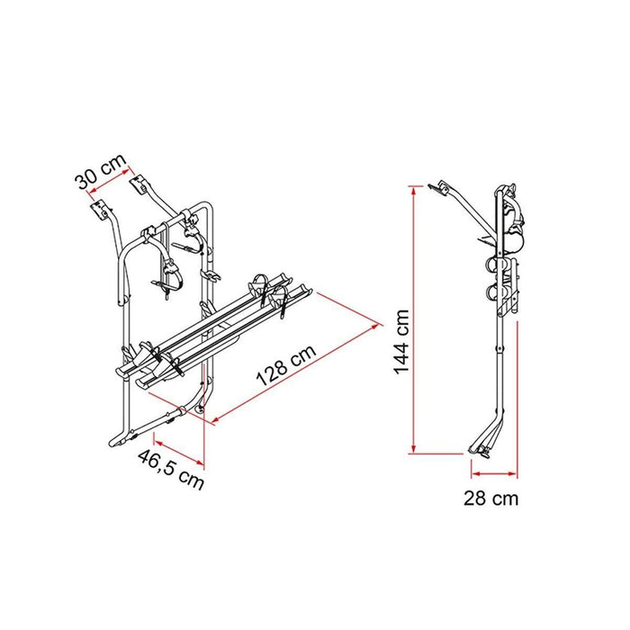 Fiamma Carry Bike for VW T6 Aluminium Bike Rack for VW T6 Fiamma - Bars 4 Cars