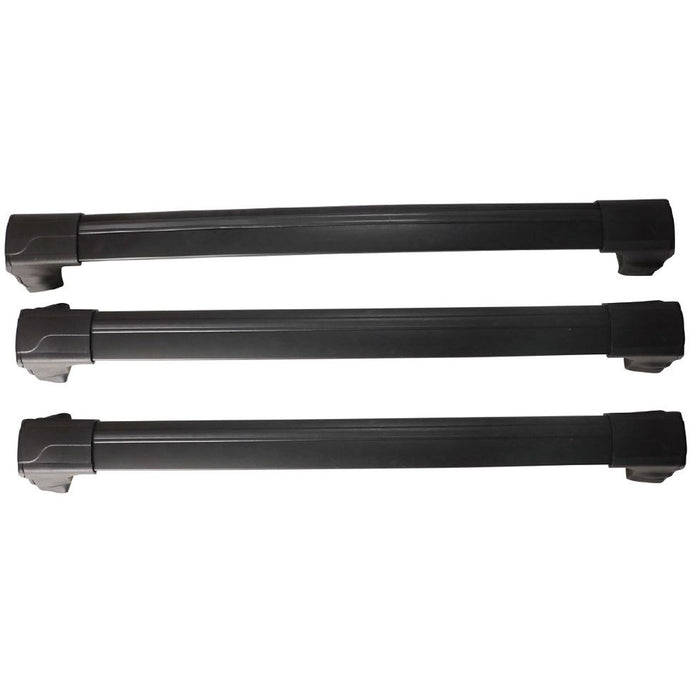 Aluminium Roof Bars Rack Black Set of 3 fits Volkswagen Caddy 2021-