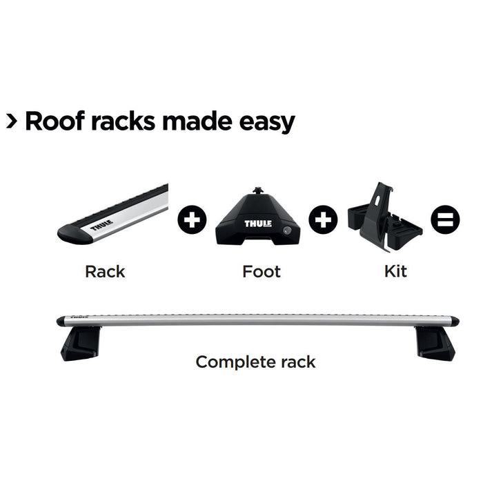 Thule ProBar Evo Roof Bars Aluminum fits Porsche Taycan Cross Turismo 2020- 5 doors with Raised Rails Thule - Bars 4 Cars