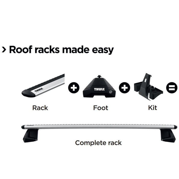 Thule SlideBar Evo Roof Bars Aluminum fits Volkswagen Caddy Life 2021- 5 doors with Raised Rails Thule - Bars 4 Cars