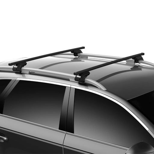 Thule SquareBar Evo Roof Bars Black fits Porsche Taycan Cross Turismo 2020- 5 doors with Raised Rails image 2