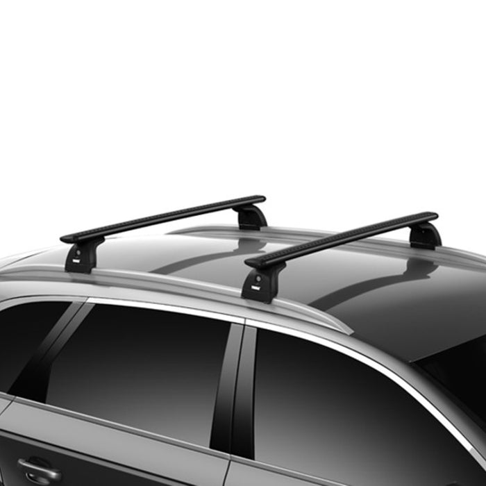 Thule WingBar Evo Roof Bars Black fits Mitsubishi L200 Triton Double Cab 2015-2025 4 doors with Raised Rails and flush rail foot Thule - Bars 4 Cars