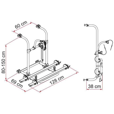 Fiamma Carry Bike Pro (02096 9 ) Lightweight Bike Rack for RV Fiamma - Bars 4 Cars