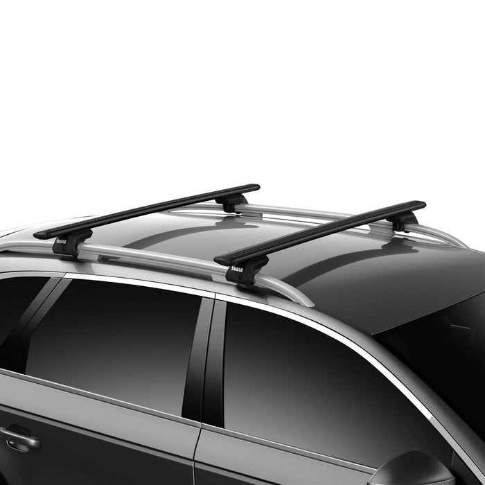 Thule WingBar Evo Roof Bars Black fits Volkswagen Caddy Maxi California 2021- 5 doors with Raised Rails Thule - Bars 4 Cars