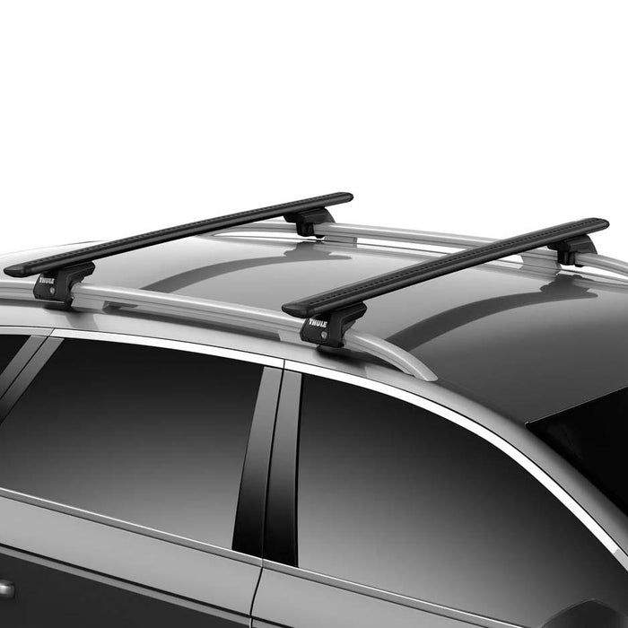 Thule WingBar Edge Roof Bars Black fits Volkswagen Cross Polo 2010- 5 doors with Raised Rails image 9